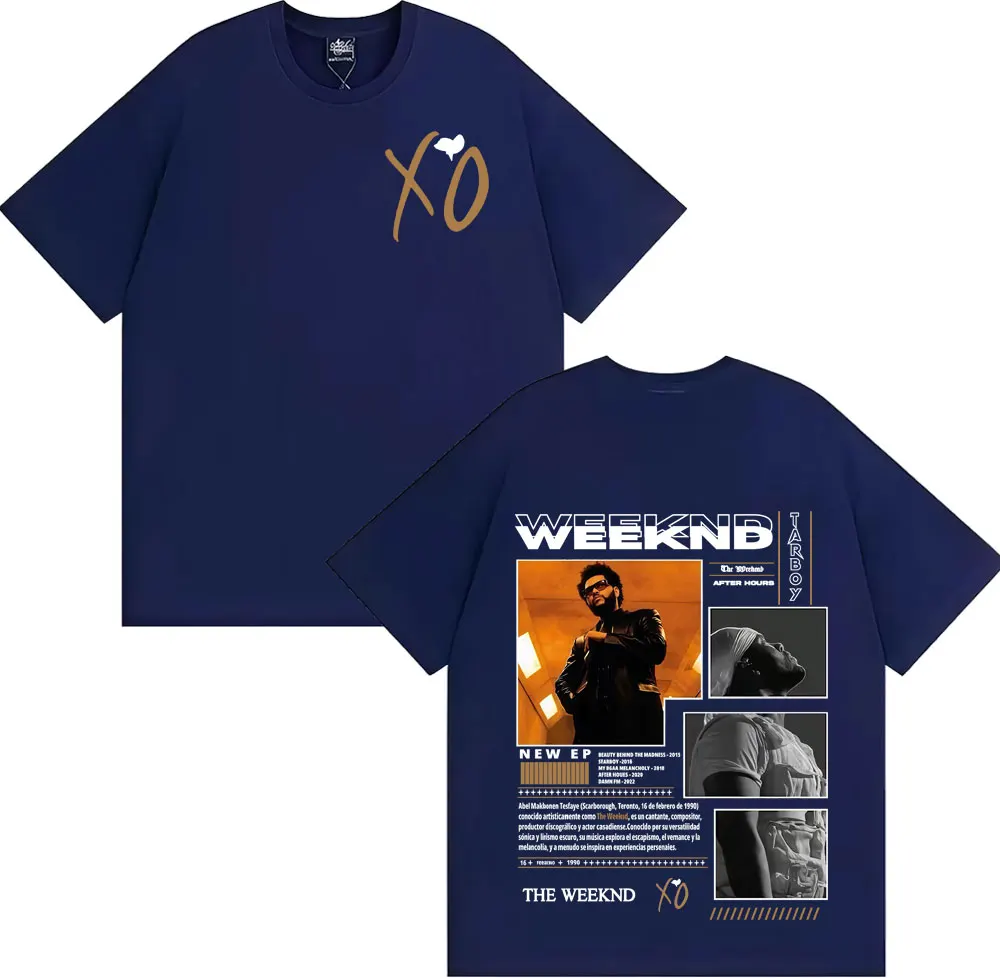 Retro The Weeknd After Hours Album Graphic T-shirts for Men Vintage 90s Hip Hop Gothic Tee Shirt Casual Oversized Unisex T-shirt