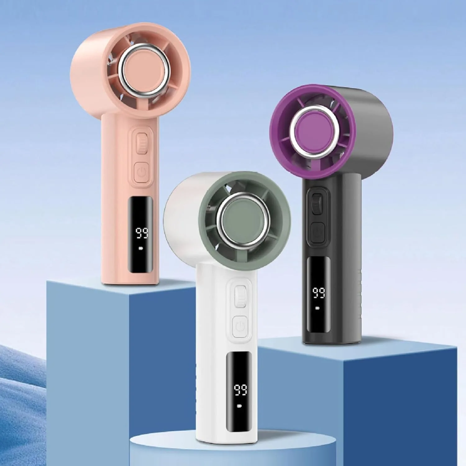 Ventilador de Bolsillo con Pantalla Digital, Batería de Gran Capacidad, Ventilador Pequeño para Uso Diario en Exteriores o en Mesa