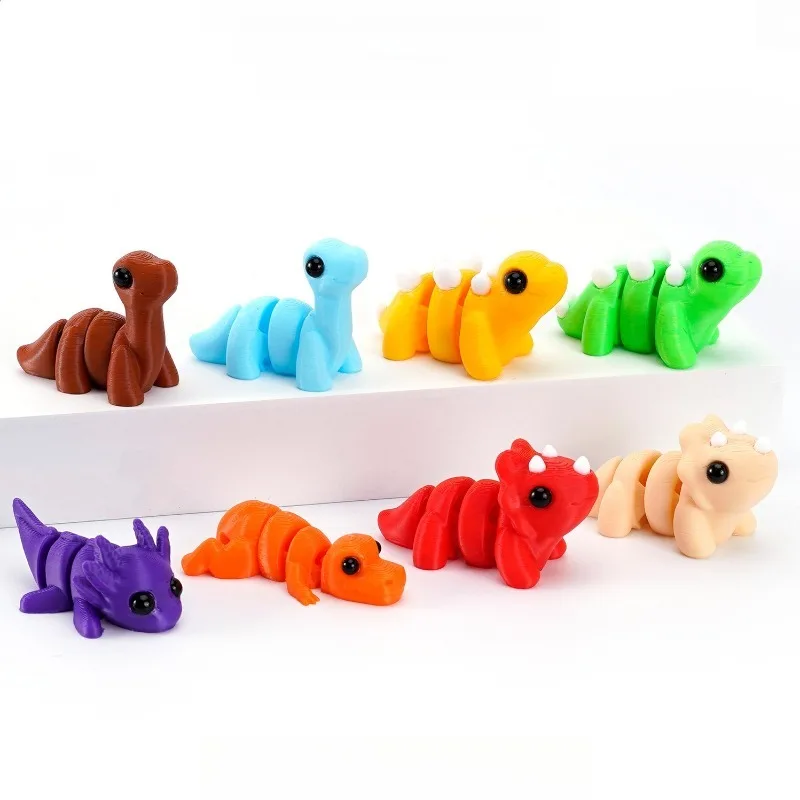 Figuras de juguete con articulación móvil de animales impresos en 3D, adorno de escritorio de oficina de animales de simulación, adorno DIY de articulación de juguete Flexible