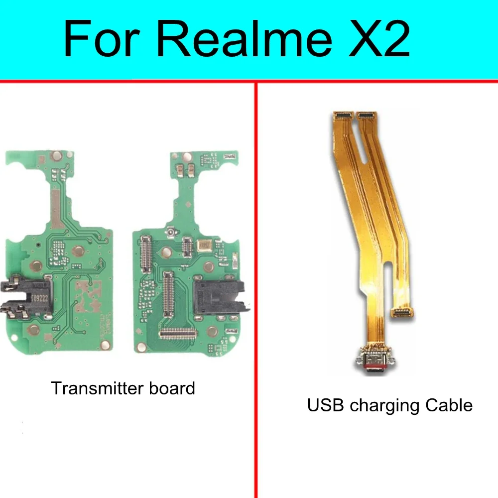 For Realme X2 RMX1992 RMX1993 RMX1991 USB Charging Dock Port Connector main Microphone Mic Audio jack Board flex cable