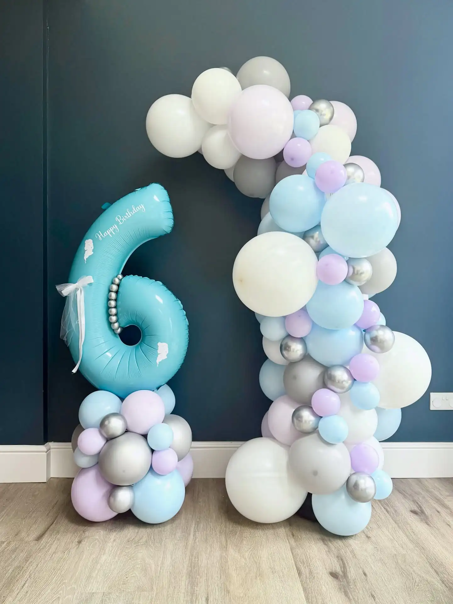 95-teiliges Geburtstags-Set mit Himmelblauen und Weißen Wolken-Ballons, 32-Zoll Babyblauer Zahlenballon für Wolken-Themen-Geburtstagsfeier-Dekoration