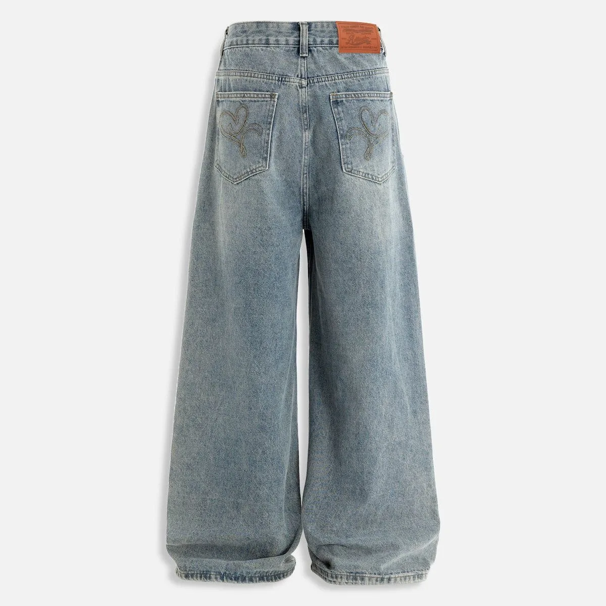 American Spice Girl High Street Rough Splicing Jeans Women's Y2K Wide Leg Mopping Straight Pants Women's Wholesale Trend