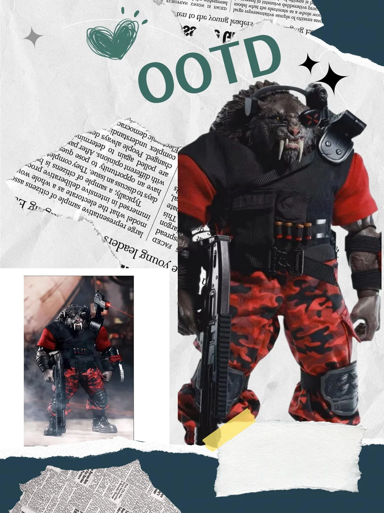 

【Без рисунка】XesRay масштаб 1/12 мужской солдат меч зубчатый тигр тканевый костюм красный черный камуфляжная одежда для 6-дюймовой экшн-фигурки