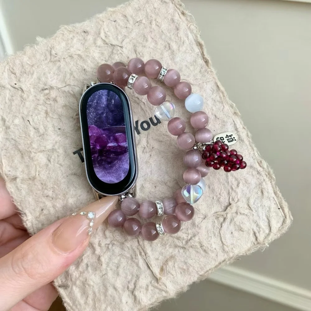 

Cat's Eye Stone Bead Strap Suitable Xiaomi Band 8Pro/9Pro，For Mi band 3/4/5/6/7，8/8NFC/9/9NFC/10/10NFC，For Redmi Watch5/4