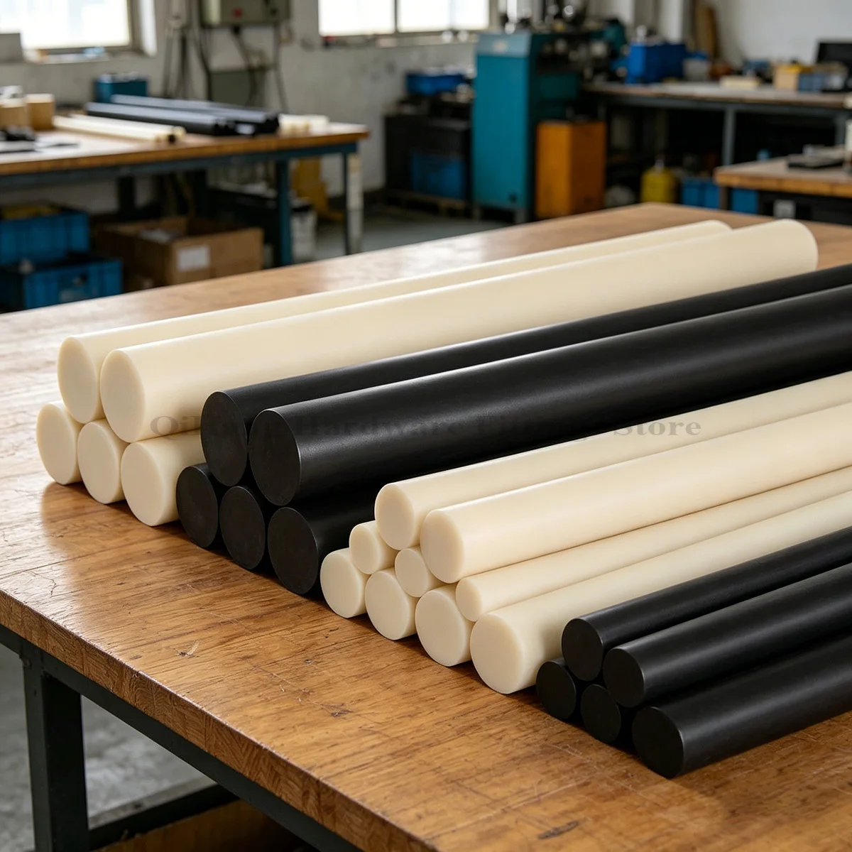 500mm Black Beige ABS Round Rod Dia 5-60mm, High Hardness Plastic Bar for CNC Machining & Industrial