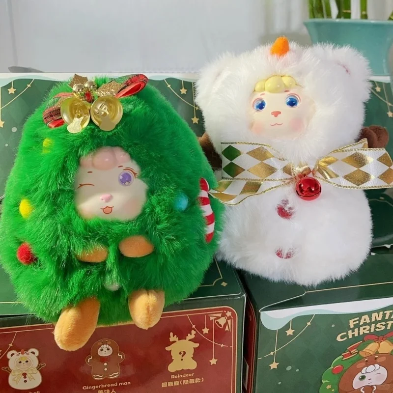 Boneka Aksi Seri Natal Fantasi Bestie Lamb Plush Blind Box, Boneka Kartun Kotak Misteri, Koleksi Model, Hadiah Kejutan, Mainan