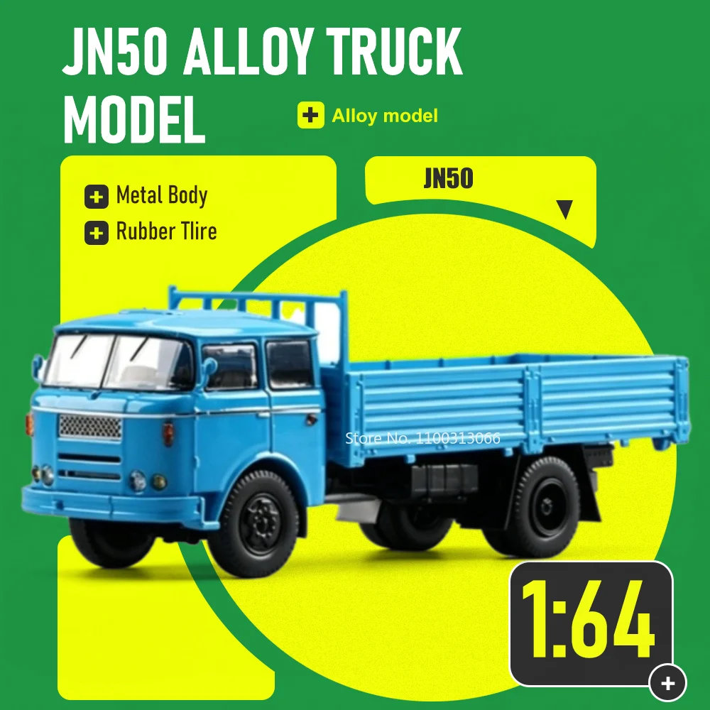 

1:64 JN50 Truck Car Toy Miniature Diecast Alloy Model Tail Baffle Opened Metal Body Rubber Tire Vehices Creative Gifts for Boys