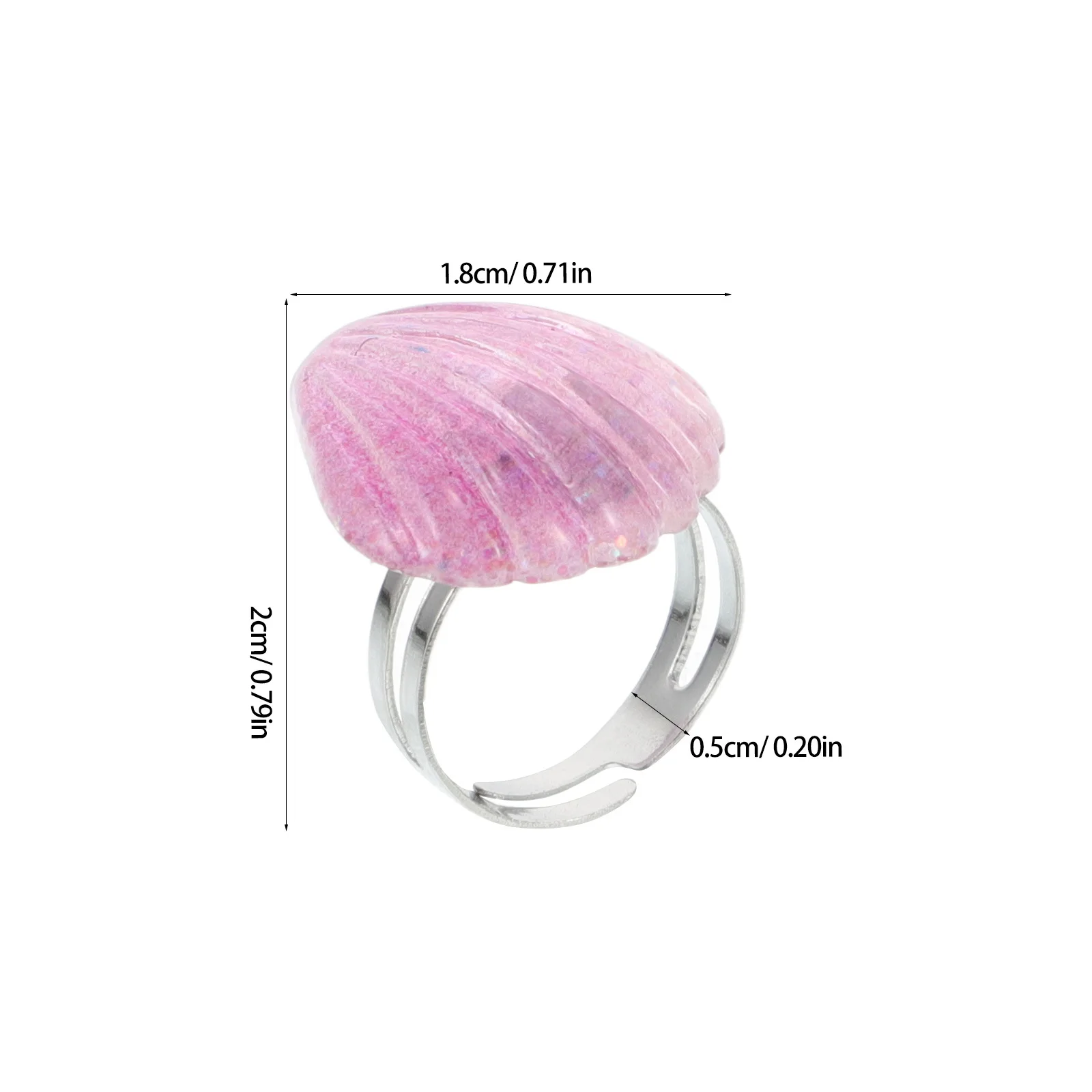 2 قطعة خاتم صدف للفتيات الصغيرات مجوهرات لطيف اكسسوارات حفلات الشاطئ المحيط تحت عنوان زينة عيد الميلاد خواتم الاطفال #5