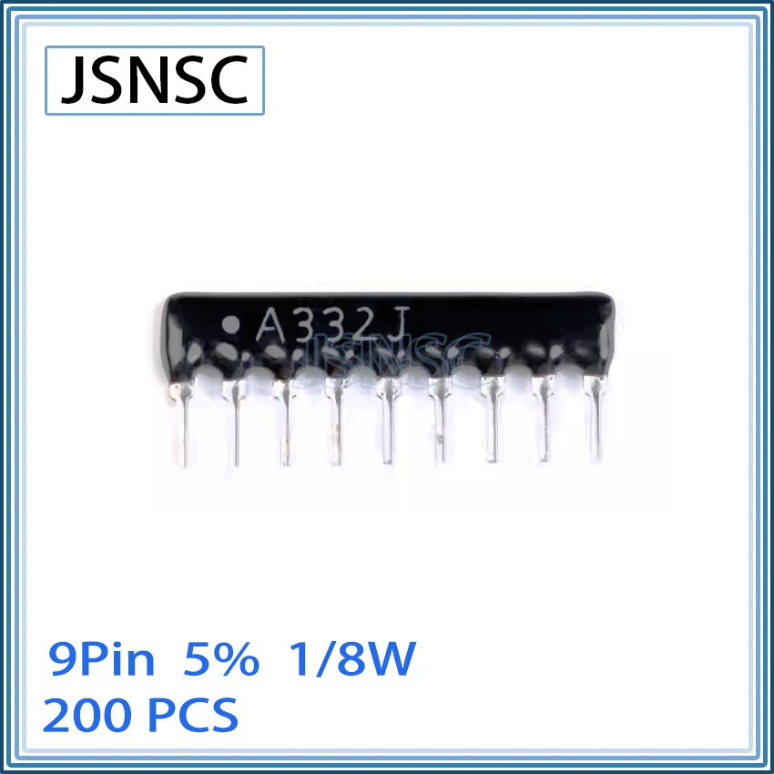 JSNSC 200PCS 9Pin A221J A471J A102J A222J A332J A472J A474J 1K 2K 3K 10K 20K 22K 33K 47K 51K OHM 5% DIP Network Resistor Array