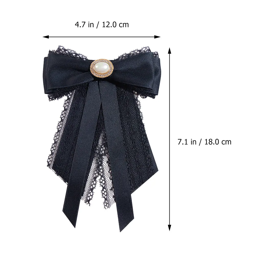 1Pcs Sophisticated Women Bow Brooch Pre-Tied Bow Tie with Lockable Brooch Back Long-Lasting Material Wedding Evening Party