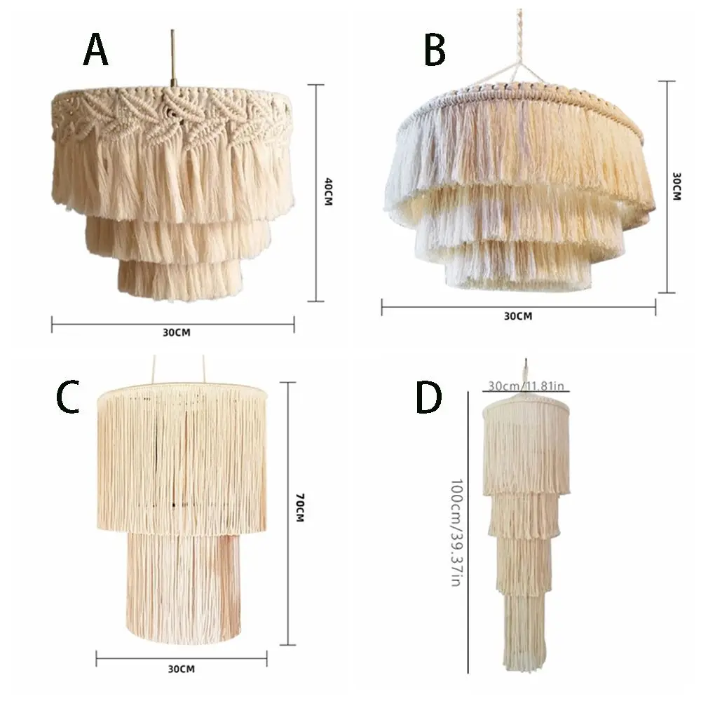 Тканый гобеленовый абажур ручной работы, изысканный классический абажур с кисточкой в стиле макраме, креативный винтажный подвесной светильник для отеля