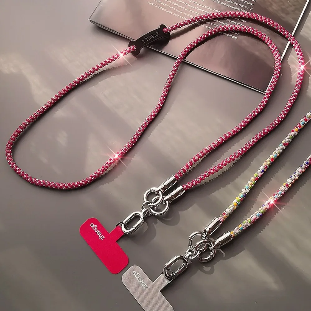 

Hanging Cord Glitter Rhinestone Phone Lanyard Crossbody Chain Long Style Mobile Phone Rope Bling Bling Anti Drop