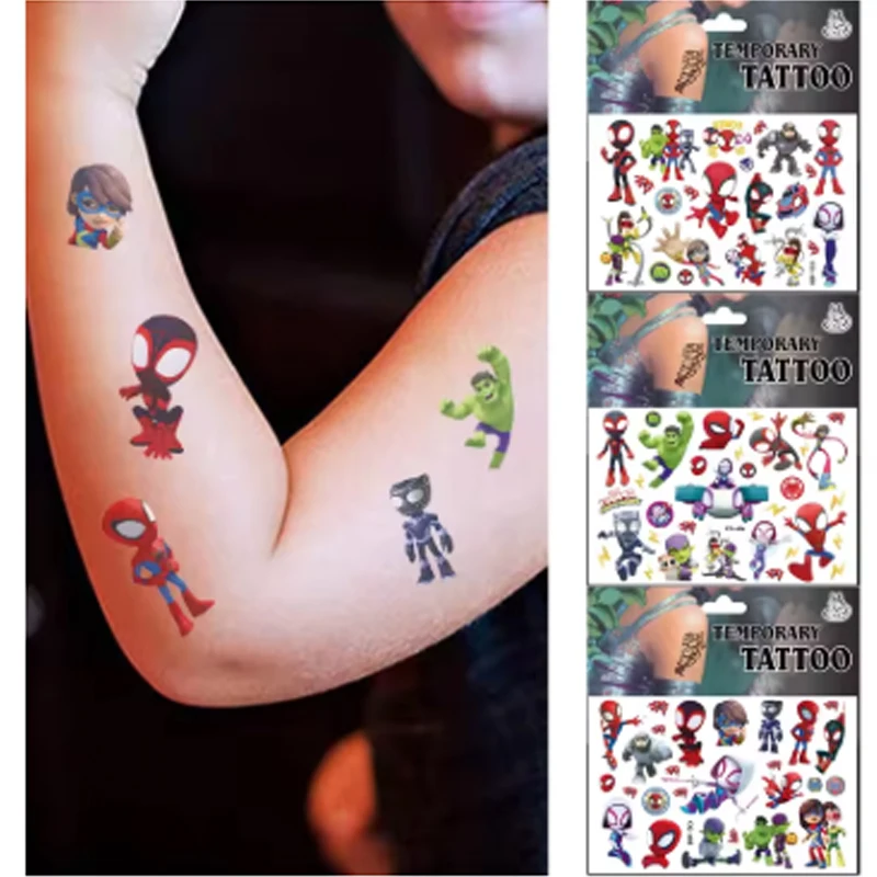 1 قطعة Spidey وأصدقائه المذهل الوشم المؤقت للأطفال حفلة عيد ميلاد لوازم تفضل لطيف الوشم ملصقات الديكور