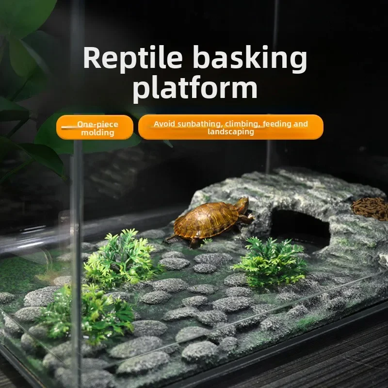 Turtle sundeck low water level floating island climbing ladder dodging hole rockery stone landscaping