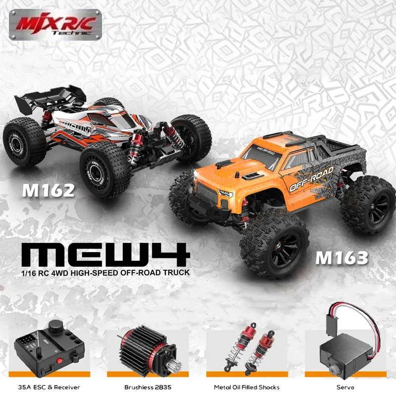 MJX New M162 M163 1/16 Brushless RC Climbing Off road Vehicle Small Scale with Light Remote Control Car Adult Boy Toy