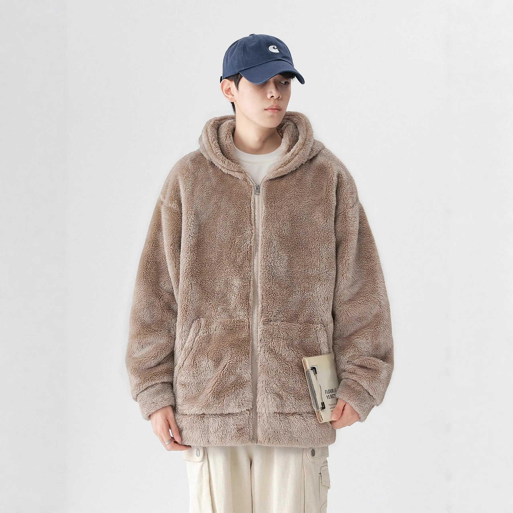 

Men's Arctic Fleece Hoodie Jacket Winter Thickened Warm Pullover Coat For Autumn Winter Daily Wear