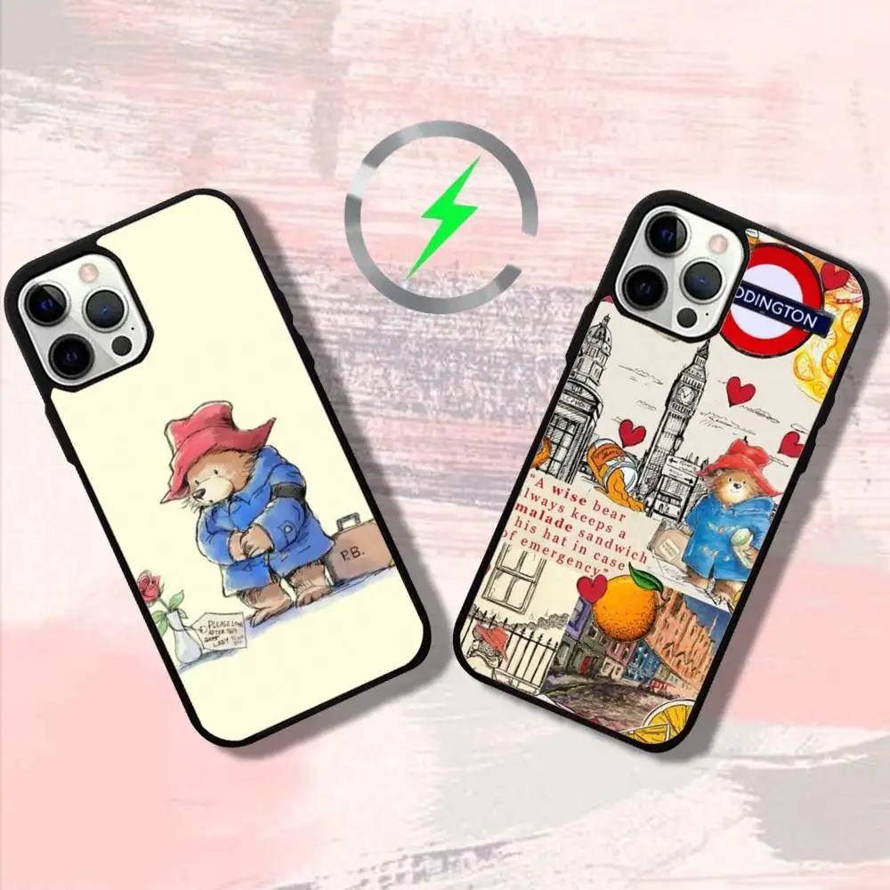

Cartoon P-Paddington B-Bears Phone Case For iPhone 16,15,14,13,12,11,Pro,Max,Plus,Mini,SE4,E Magnetic Magsafe Wireless Charging