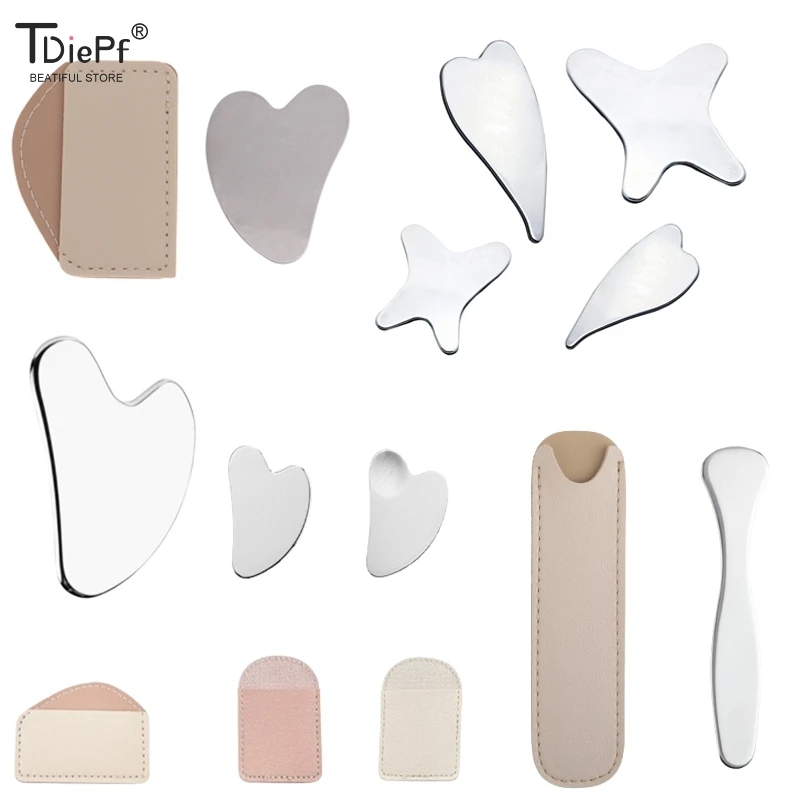 

1PC Stainless Steel Gua Sha Scraper Massager For Face Neck Body Guasha Massage Tool Facial Skin Care Guasha Board Face Massager