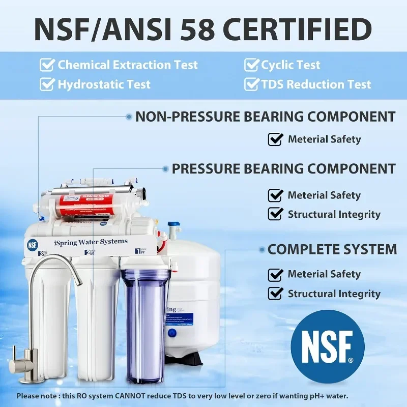 iSpring RCC7AK-UV, NSF Certified, 75GPD 7-Stage Under Sink Reverse Osmosis RO Drinking Water Filtration System