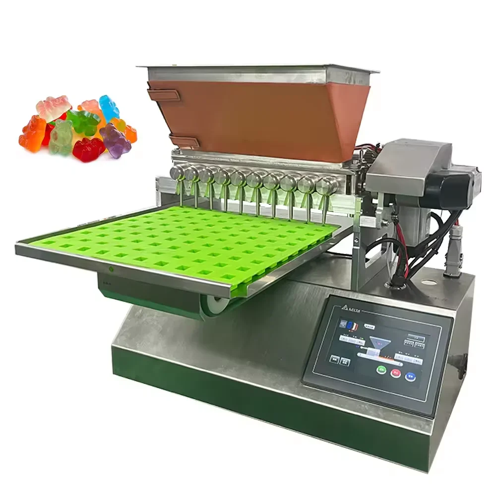 Automatic table top chocolate hard candy depositor making machine small scale sugar molding