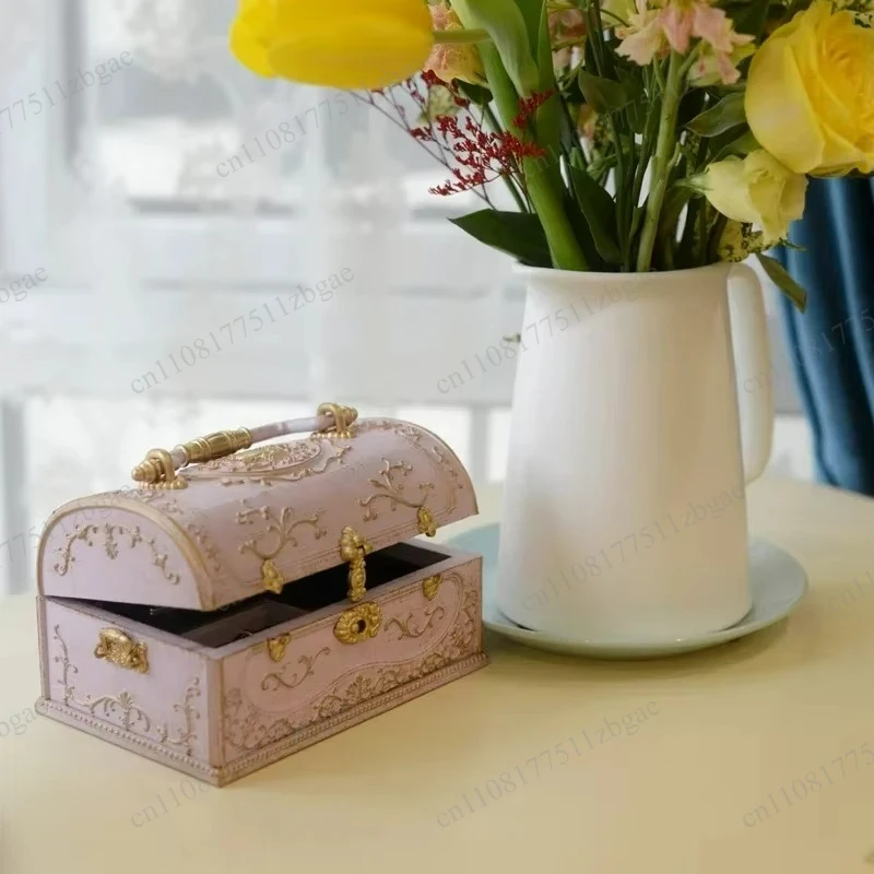 Handmade Retro Resin Storage Box, Elegant Multi-Functional Keepsake Home Organizer