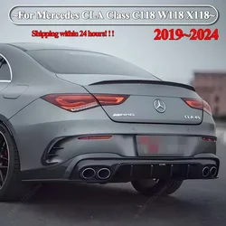 For Mercedes Benz CLA Class C118 W118 X118 CLA180 200 220 250 CLA35 CLA45 AMG 2019-2024 Car Rear Trunk Spoiler Wing Lip Tuning
