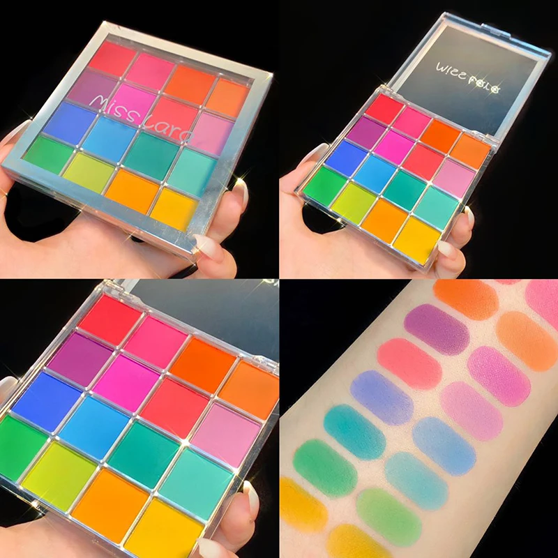 16-farbige Weihnachts-Lidschatten-Palette, wasserfest, langlebig, matt, farbenfroh, hochpigmentierter Lidschatten, Augen-Make-up-Kosmetik – Detail 5