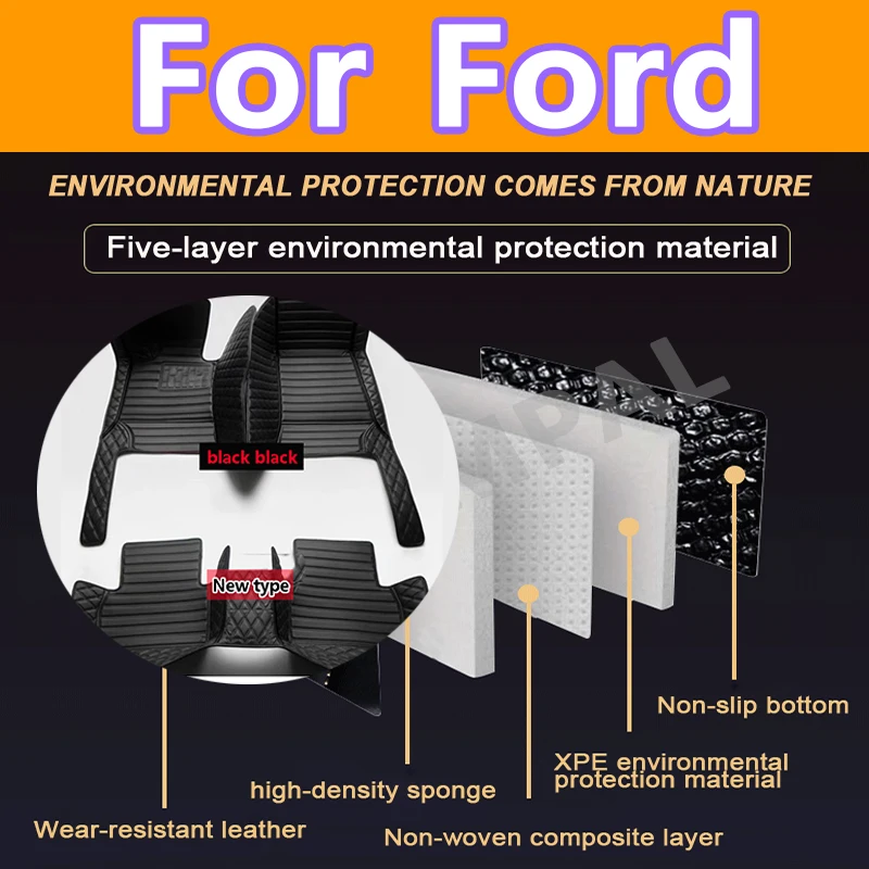 

Роскошные автомобильные коврики для Ford C-Max S-Max Kuga Puma Focus mk2 Focus mk3 Focus mk4 Focus MK1 Fusion KA Автомобильный напольный коврик