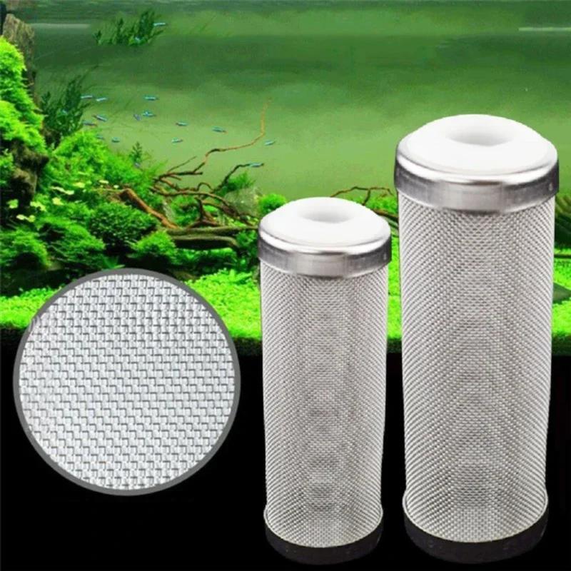 Aquarium Fish Tank Filter Water Inlet Protection Sleeve Filter Mesh Sleeve Stainless Steel Mesh Cover Shrimp Net