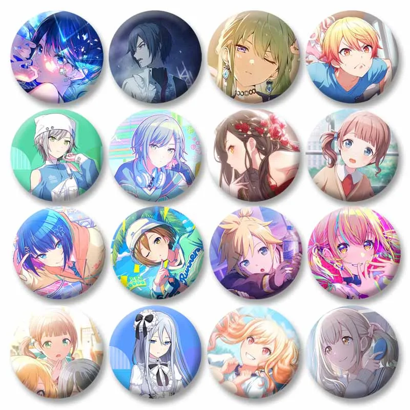 Wonderlands×Showtime Cartoon Brooch on Backpack Clothes Tenma Tsukasa Emu Nene Rui Button Pins Jewelry Accessories Badge Gifts