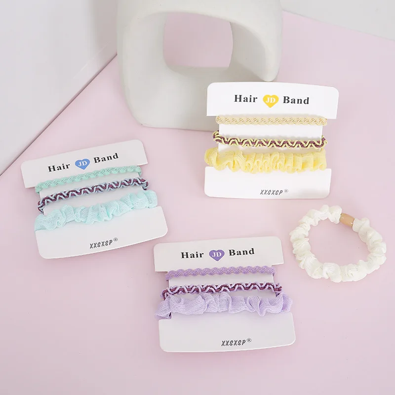 3-Pack Whimsical Forest-Inspired Hair Ties Set for Girls with Cute Colored Elastic Bands