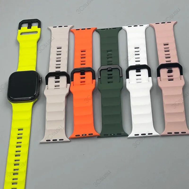 Silicone Case+Strap for Apple Watch Series 10 9 46mm 8 7 for Iwatch Ultra 2 Series 6 5 4 SE Protective Cover Bracelet TPU Case