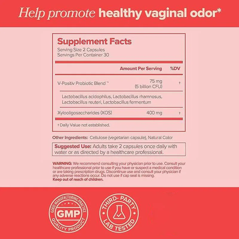 Vaginal Probiotics for Women pH Balance with Prebiotics & Lactobacillus Probiotic Blend - Women Vaginal Health Supplement 60 pcs