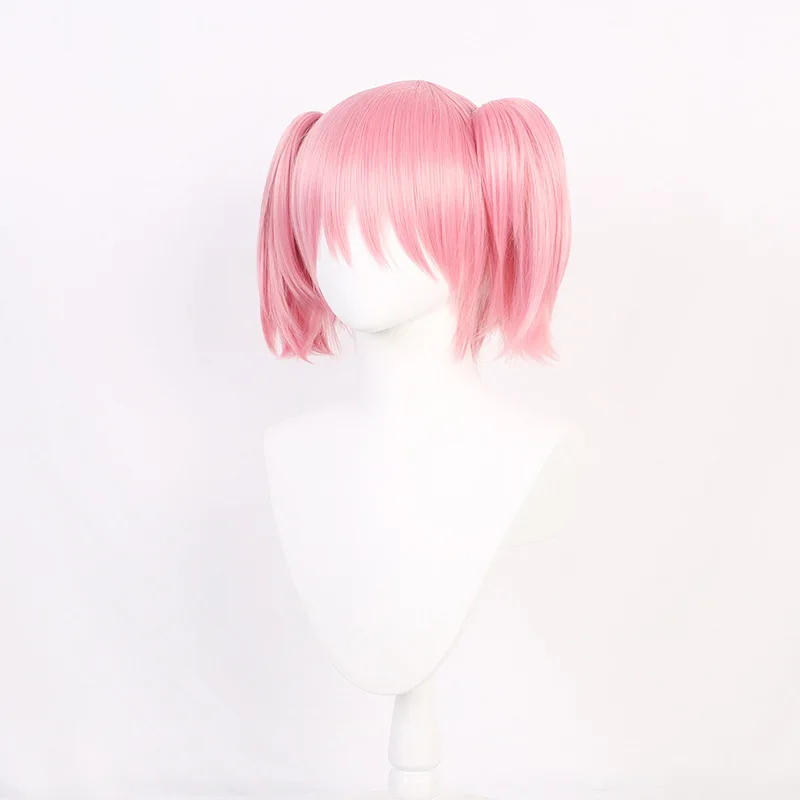 A 10-Inch Magical Girl Cosplay Synthetic Wig With Pink Double Ponytails Is Suitable For Female Anime And Game Role-Playing