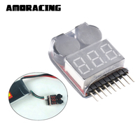 1S-8S LiPo Battery Monitor Buzzer Alarm Indicator Voltage Tester Low Voltage Alarm BX100 for RC Model Car Helicopter Parts