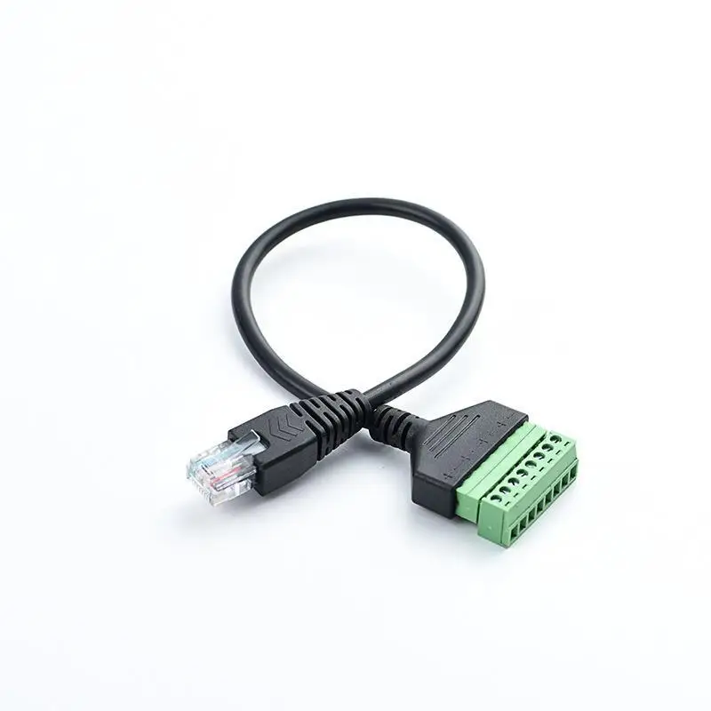 RJ45 to 8 Core Network Extend Cable No Soldering With Screw Hole Fix Connect Terminal Wire RJ45 Transparent Male Plug Converter