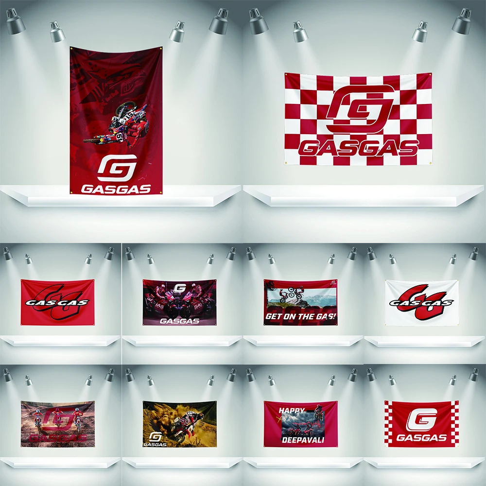 

G-GasGass Motor Oil Flag 3 ft x 5 ft with 2 Brass Grommets HD Printing Exhibition, Racing, Motor Fans, Porch, Garage Decoration