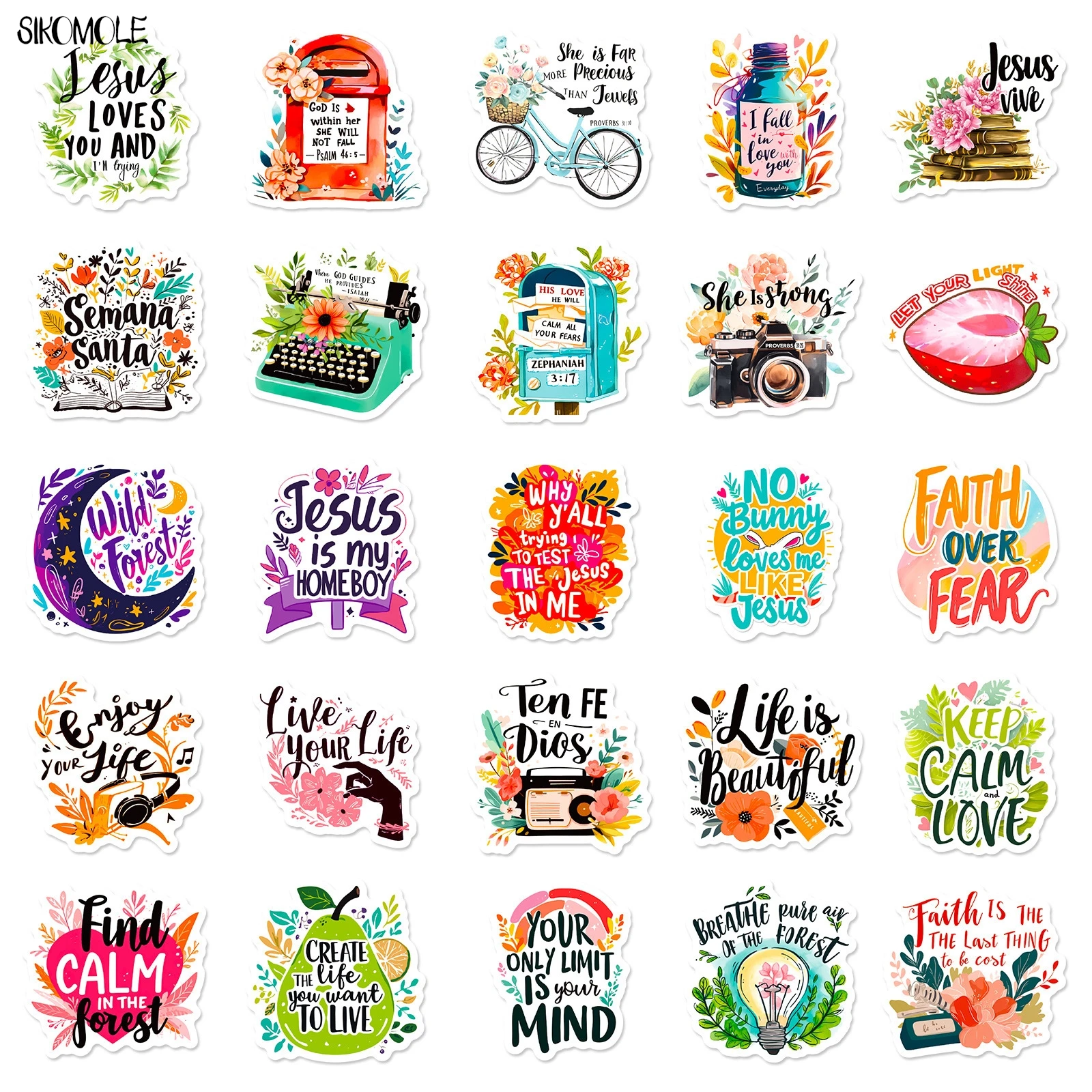 10/30/50 個漫画イエス感動ステッカーかわいい冷静を保つ美的 DIY 子供旅行荷物デカール落書きステッカーパック