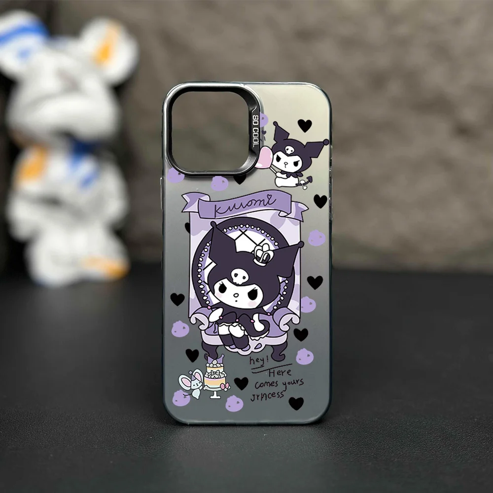 Miniso sanrio kuromi süße handy hülle für samsung galaxy s24 s23 s22 s21 plus ultra s20 fe a55 a54 a53 a52 imd laser