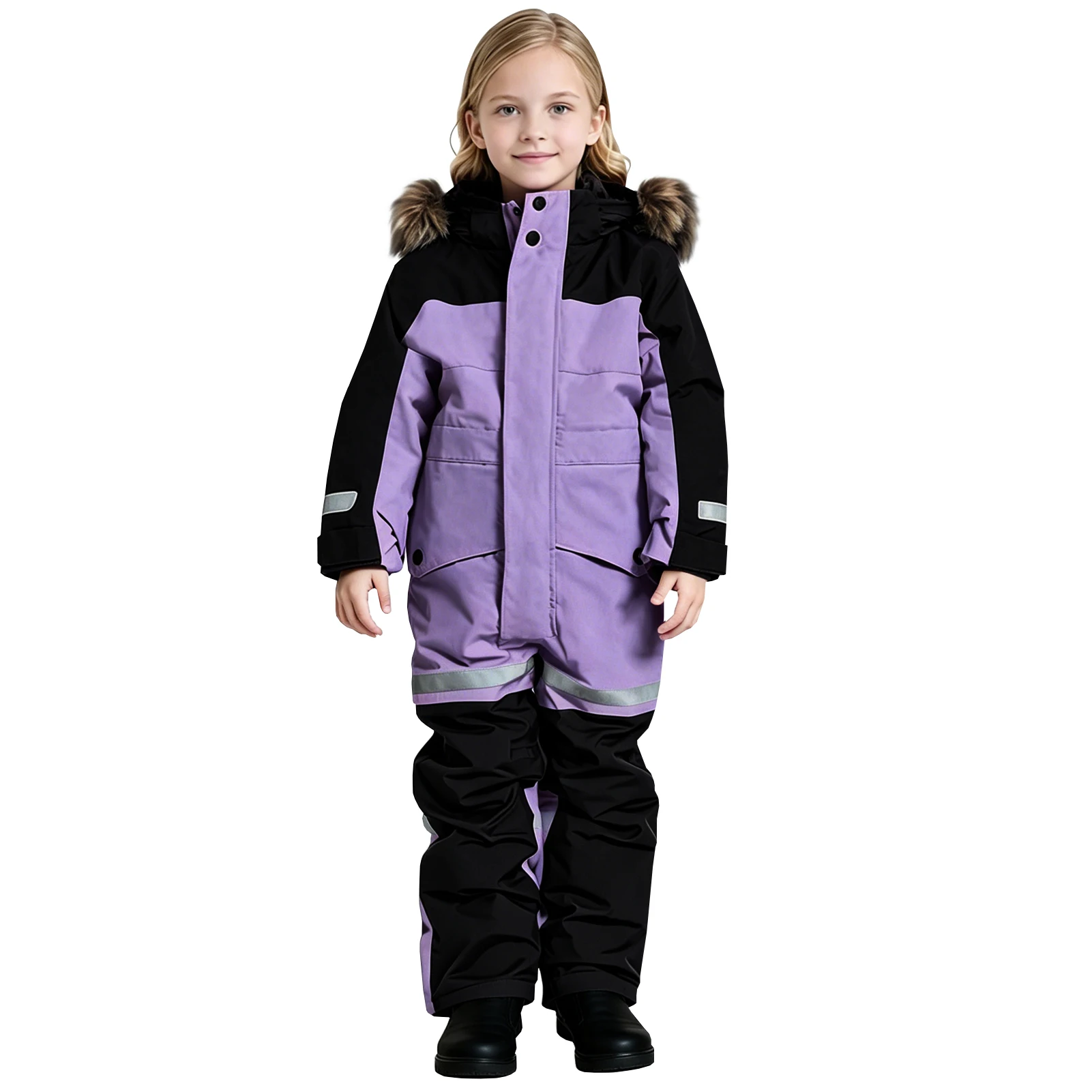 One-Piece Kids Snow Suits,Windproof Waterproof Winter Children's Skiing Suit,Hood Warm Boy's Jumpsuits,Girls' Snowboarding Wear