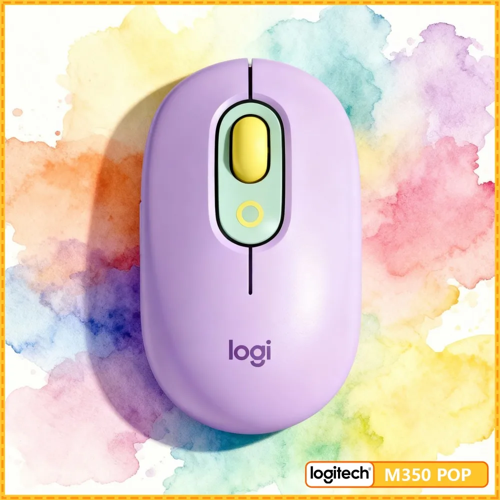Logitech M350 POP Wireless Mouse 77G Light Auto Sleep Power Save Quiet Click Library Café Travel Office Use