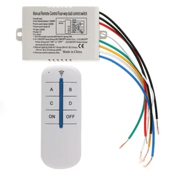 Lampada ON/OFF Wireless a 4 canali interruttore di controllo remoto trasmettitore ricevitore nuovo segnale stabile ricezione, 8 fili per collegare