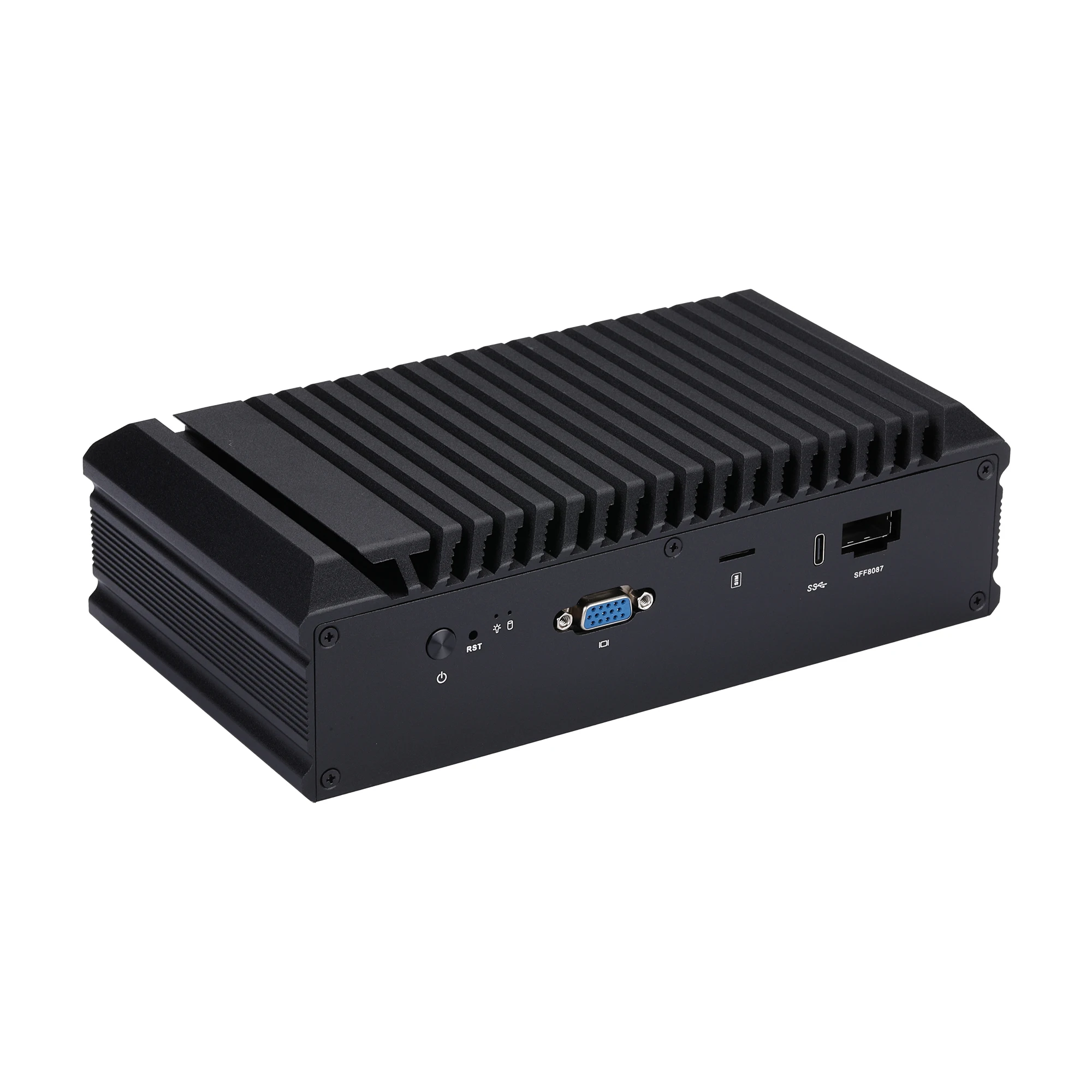 Qotom Mini PC met C3558 C3758R C3808 4 * SFP + 10G 5 * 2.5G 8 Core 2.40Ghz LAN Gateway Mini Router