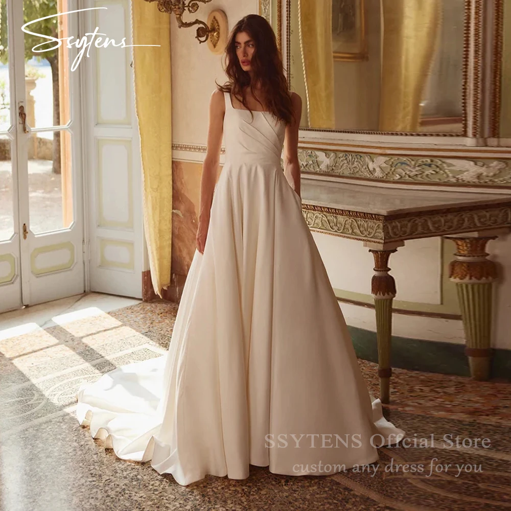 

SSYTENS свадебные платья с квадратным вырезом по индивидуальному заказу, свадебное платье принцессы для невесты, элегантные женские свадебные платья для церемонии