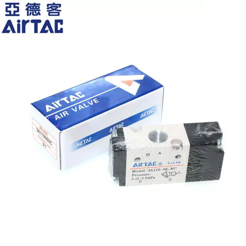 AIRTAC Original Pneumatic 3/2way Single  NC/NO Air Control Valve 3A110-M5 3A110-06 3A210-06 3A210-08 3A310-08 3A310-10