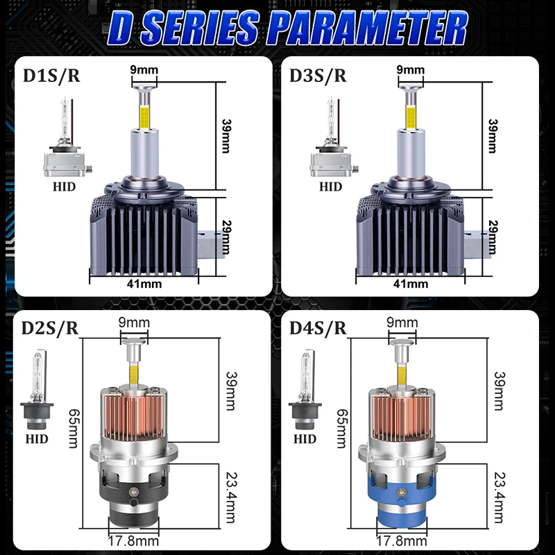 D1S D3S LED Headlight 360 LED HID D2S D4S Canbus D1R D2R D3R D4R 1700W Xenon Bulb Turbo Car Lamps Motorcycle Light Plug And Play