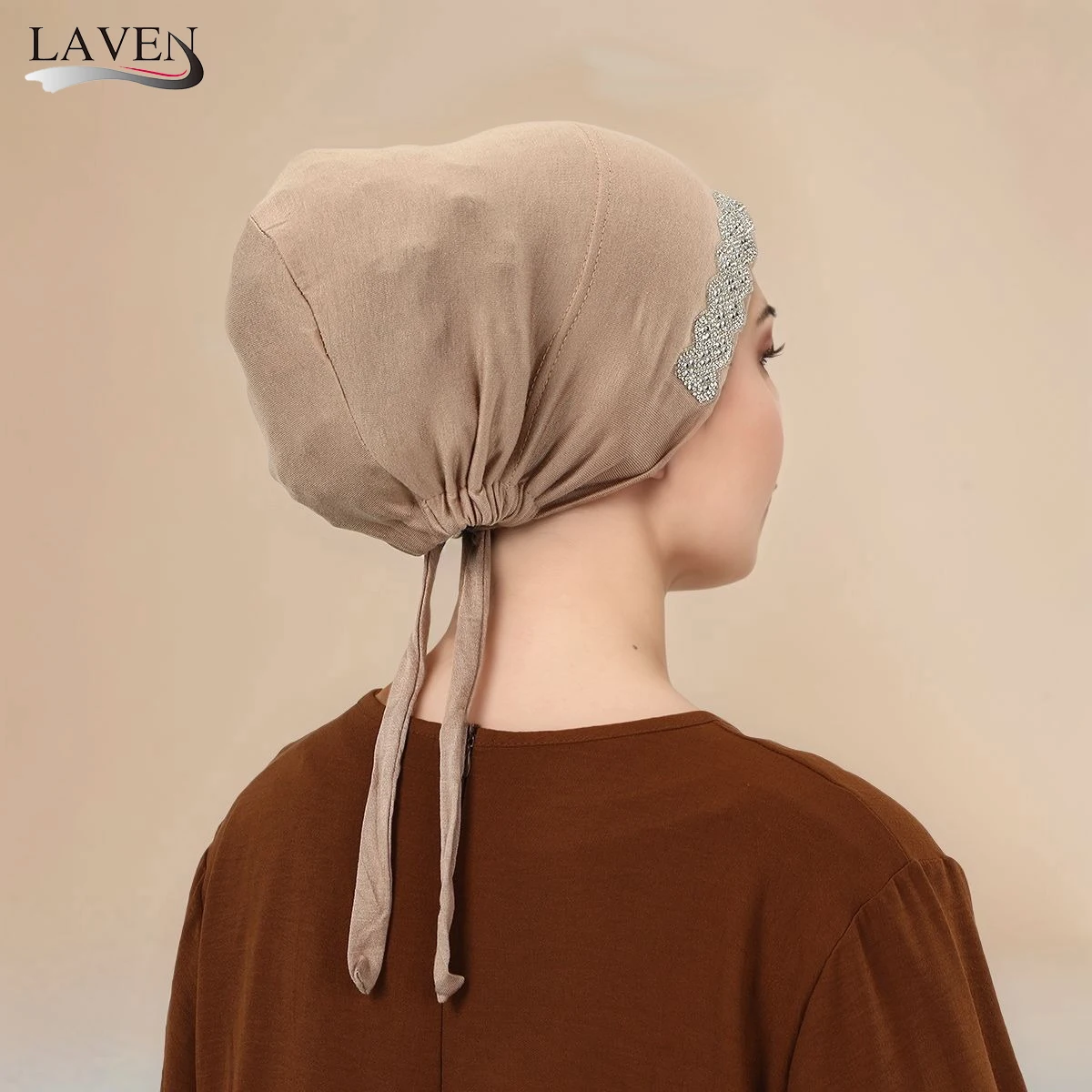

Rhinestone Jersey Muslim Underscarf Hijab Woman Islamic Turban Caps Fashion Shinny Bonnet Headscarf Inner Coverings Hats