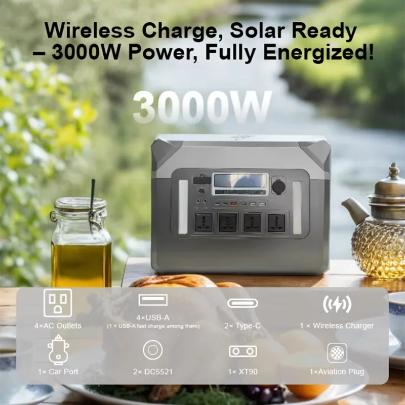 

2025 Hot Selling 3000w 2560wh Lifepo4 Home Use Rechargeable Portable Power Station Generator For Outdoor Camping, Home Backup