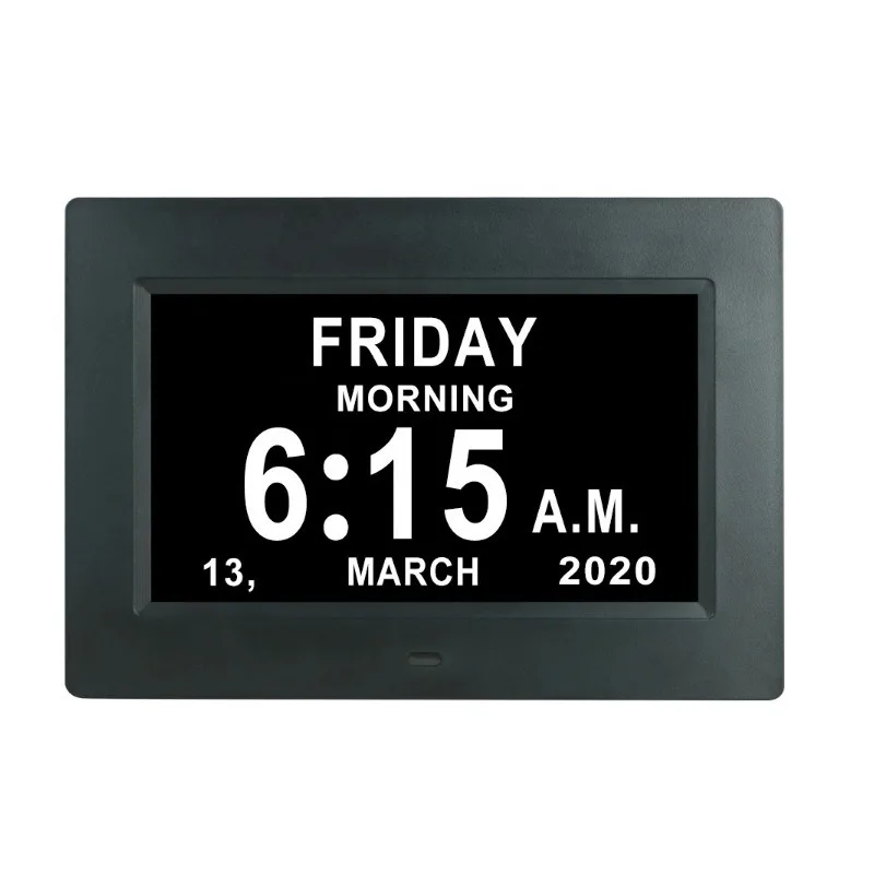 7 inch 8 inch clock machine, alarm clock LED screen multi-language