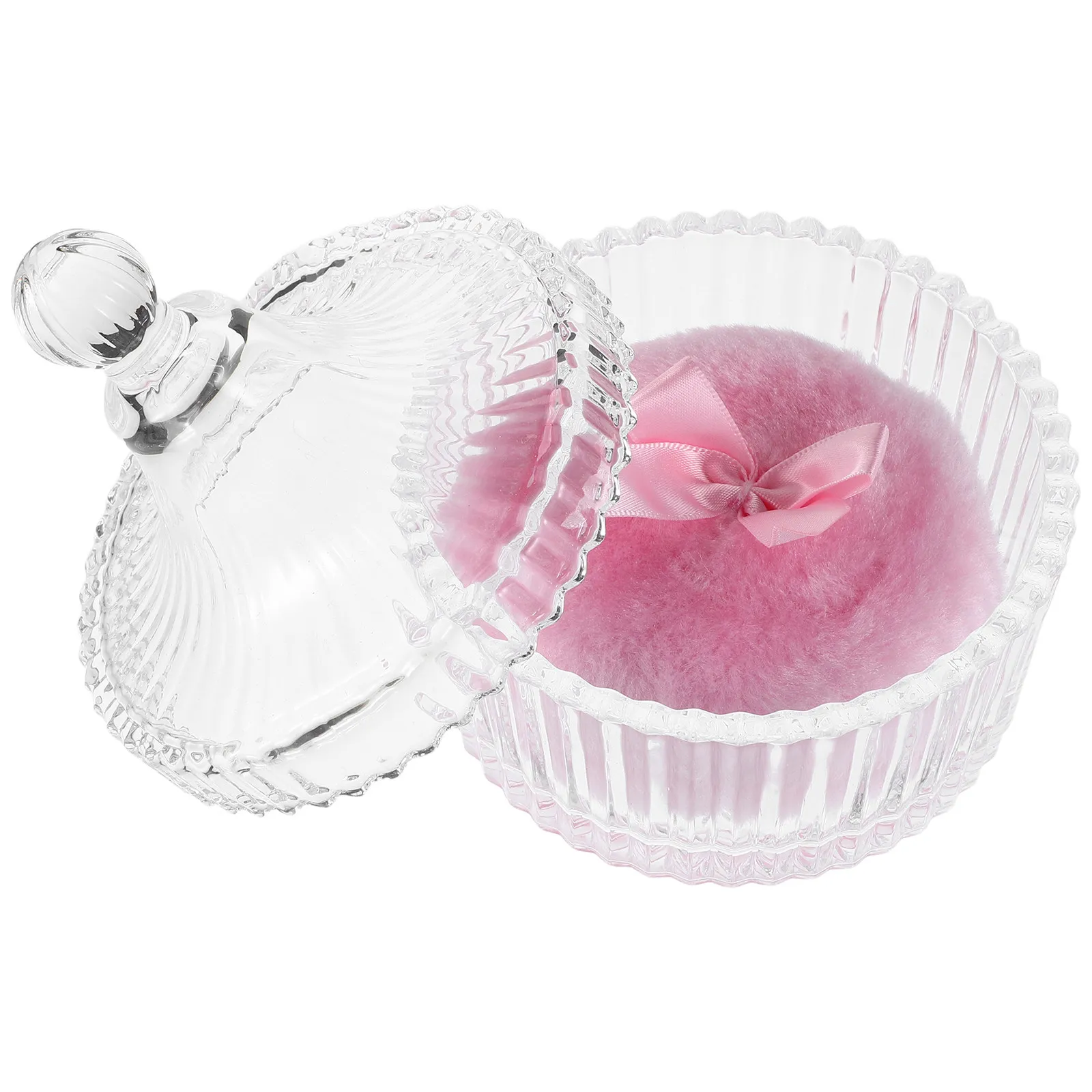 Extra Large Powder Puff for Women Soft Long Pile Body Powder Puff Makeup Applicator Pink Bow Design Comfortable